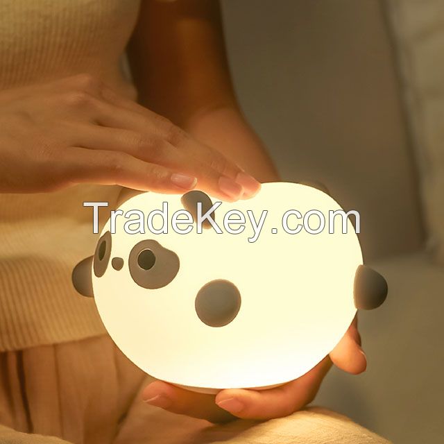 Factory Mini USB Cartoon Lighting Bed Led Cute Lamp Rechargeable Touch Silicone Panda Silicon Night Light