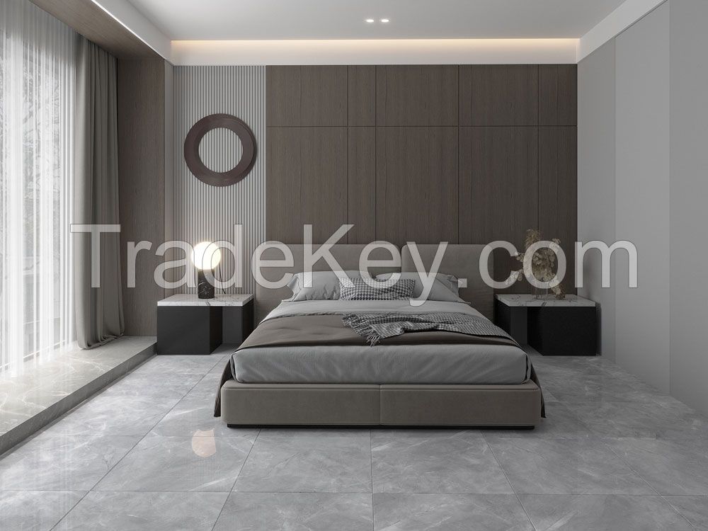 Marble Look Pulpi Grey 60x120cm Porcelain Ceramic Tiles For Floor and Wall Glossy Full Body