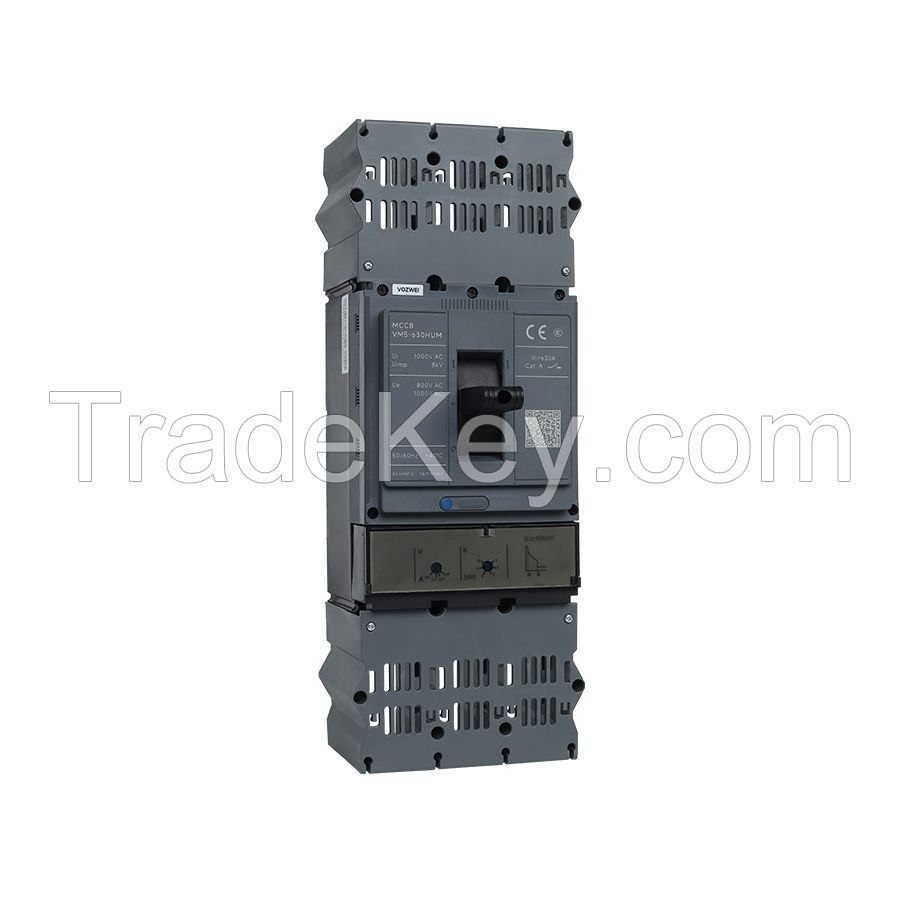 MCCB VM5-630HUM AC630A 3P AC800/1000V High voltage Molded case circuit breaker for solar energy and wind power