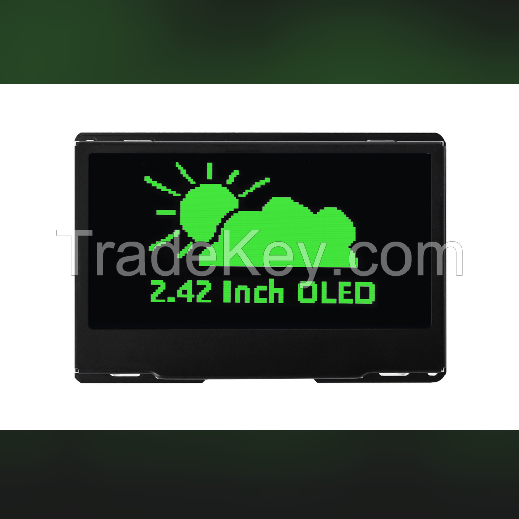 Custom 2.42 Inch OLED Display Screen module 128 x 64 Pixels Green and Black Supports SPI/ I2C Communication