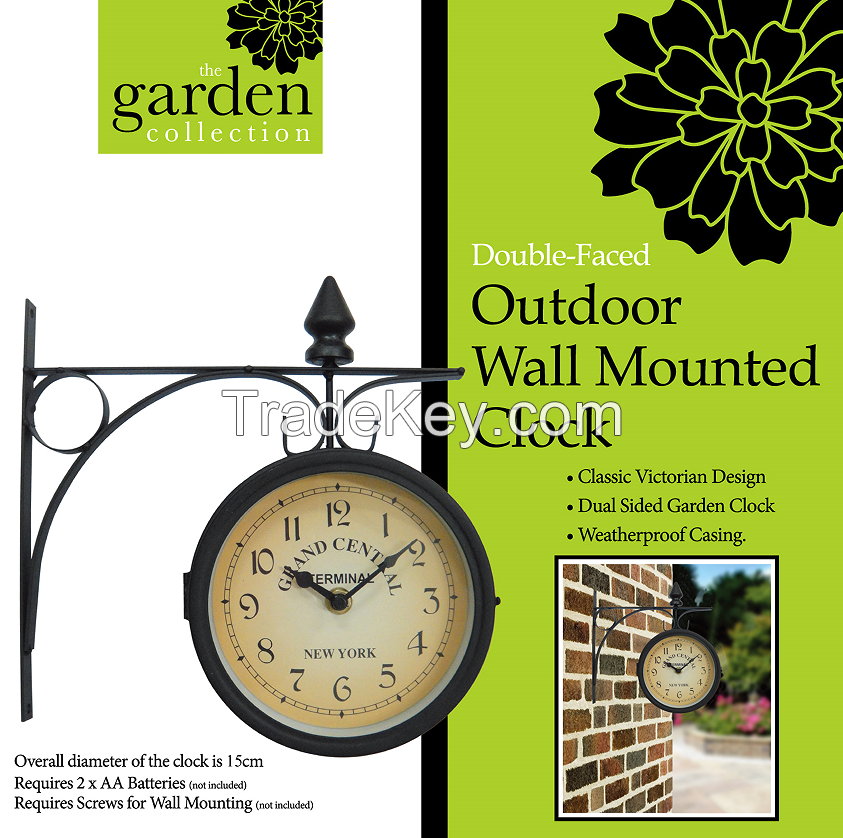 Double side Outdoor Wall Clock for garden