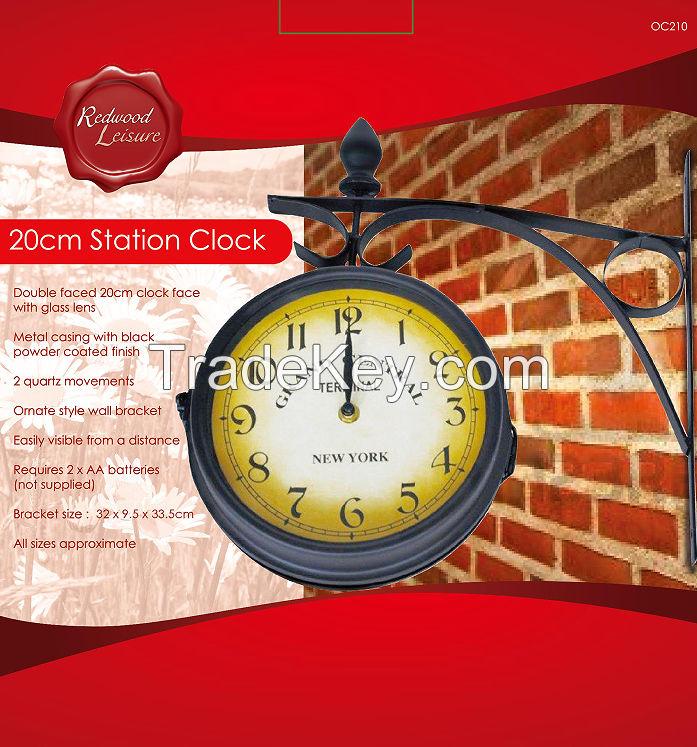 Double side Outdoor Wall Clock for garden