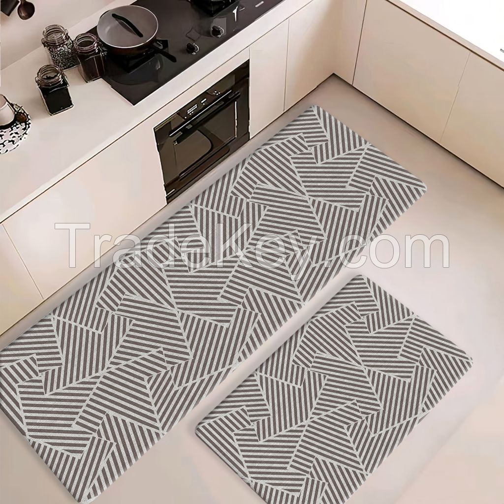 2 pcs of Marble patterns pu anti-fatigue kitchen mats