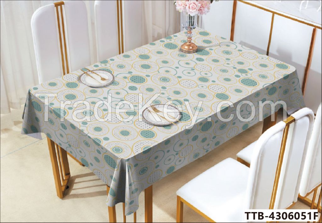  Flower Pattern Polyester Table Cloth Spill Proof Dust-Proof Wrinkle Resistant Table Cover for Kitchen Dining Tabletop Decoration (Rectangle/Oblong, 52" x 70" (4-6 Seats),RED,BLUE)