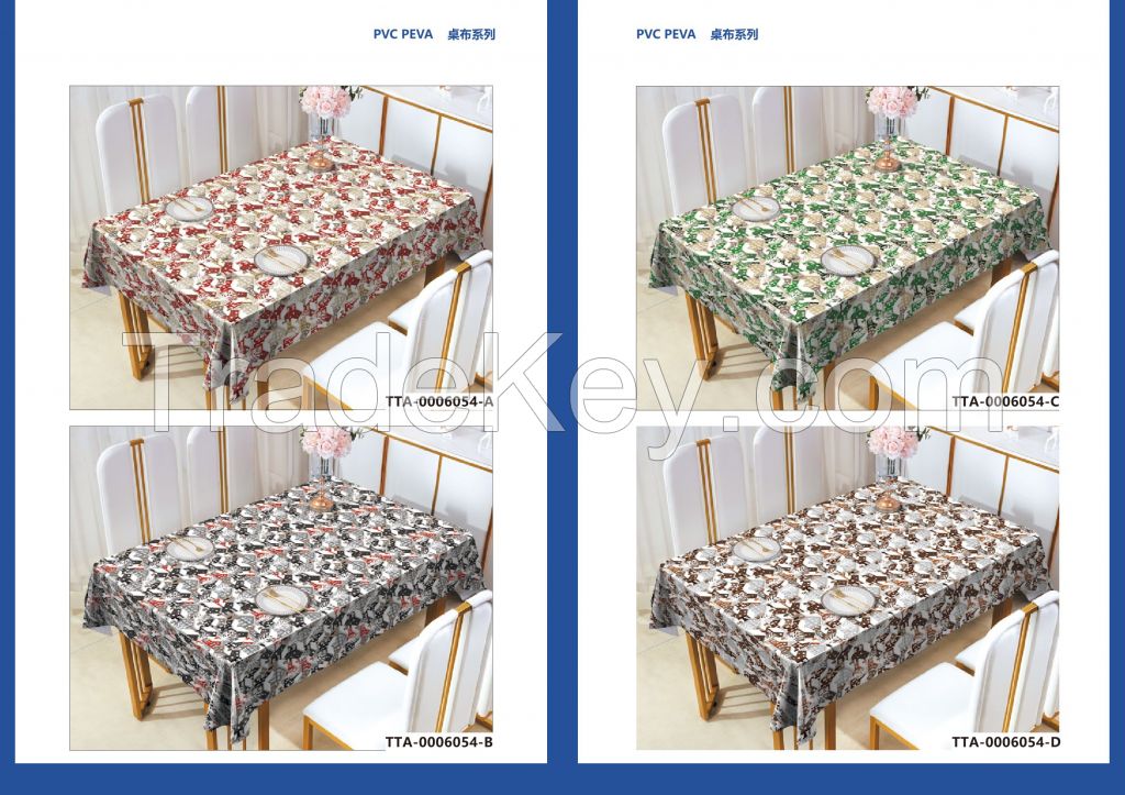  Xmas Table Cover With Snowman Plastic Christmas Tablecloth Rectangle Silver Vinyl Christmas Table Cloth 