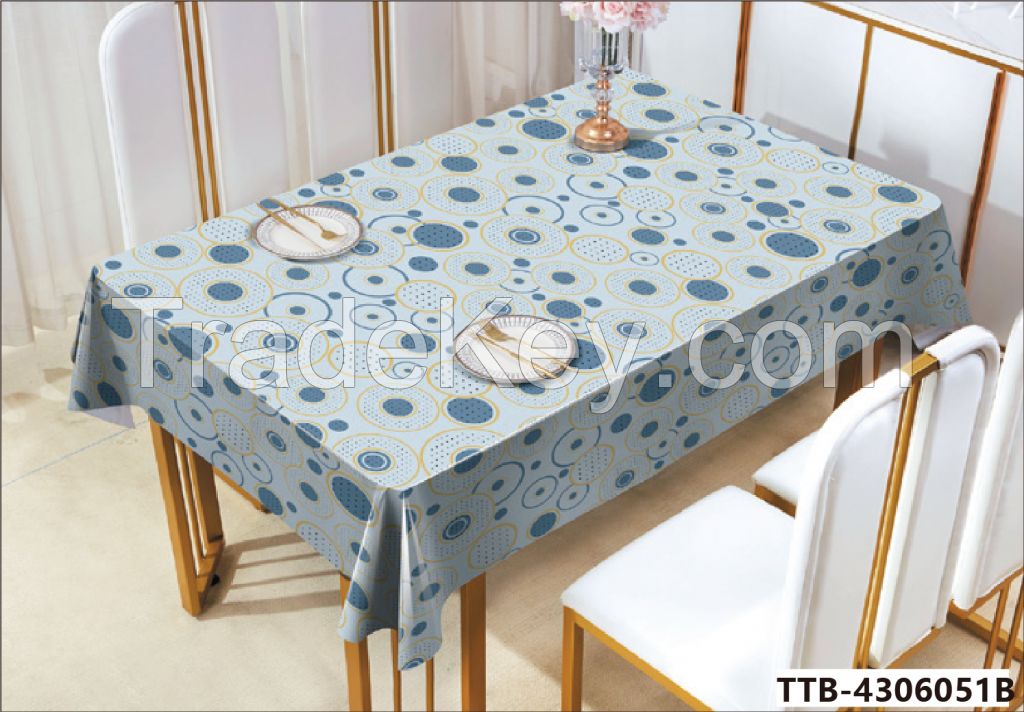  Flower Pattern Polyester Table Cloth Spill Proof Dust-Proof Wrinkle Resistant Table Cover for Kitchen Dining Tabletop Decoration (Rectangle/Oblong, 52" x 70" (4-6 Seats),RED,BLUE)