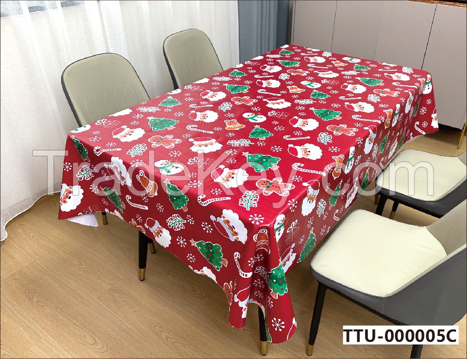  Rectangle Disposable Plastic Tablecloth for Christmas holiday ,Picnic, Birthday, BBQ, Party, Wedding (Black, Rectangle, 54in. X108in.)