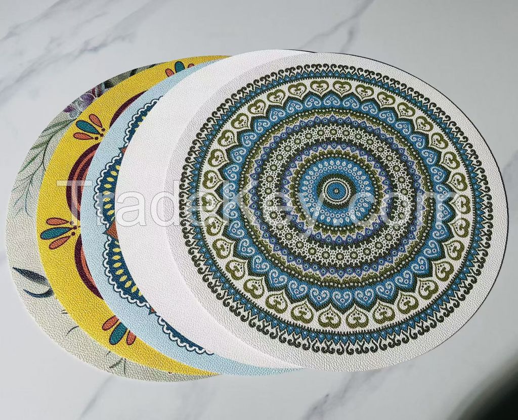 Vinyl Placemat Waterproof Pu Leather Heat Resistant Dining Table placemat Decor Fall Kitchen Table Mats Indoor Outdoor