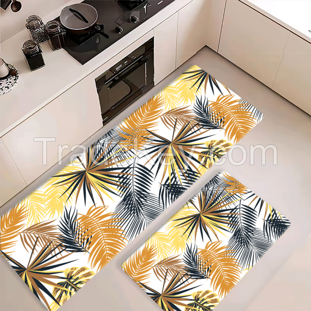 2pcs 45*75 and 45*120 Flower type of Faux pu Foam Kitchen Floor Foam Mats 