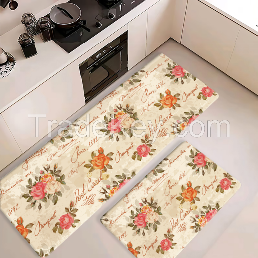 Faux pu Foam Kitchen Floor Foam Mats 2pcs 45*75 and 45*120  anti-fatigue mat