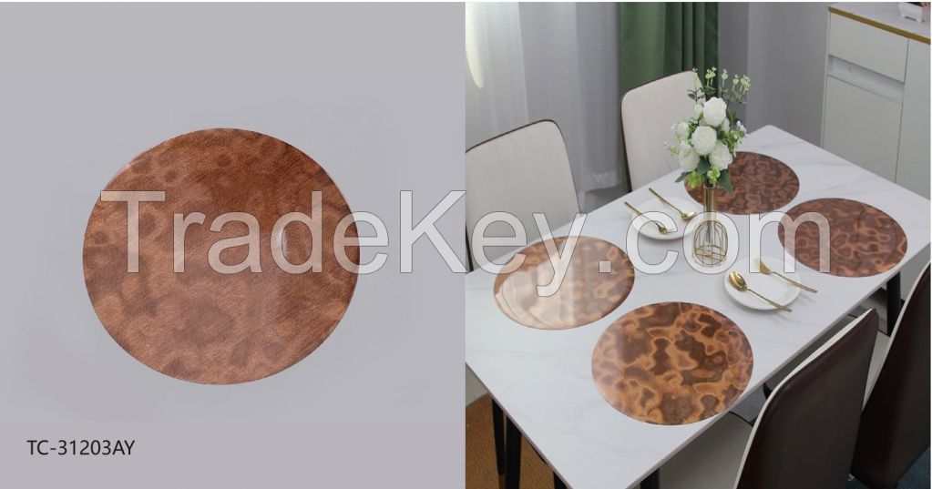 round 38cm  Indoor Outdoor Waterproof Heat Resistant Dining Table placemat Decor Fall Kitchen Table Mats 