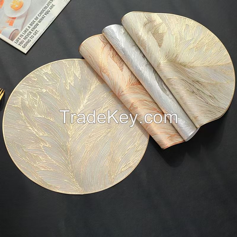 round 38cm vinyl placemats heat resistance placemats for hotel home dining table mat