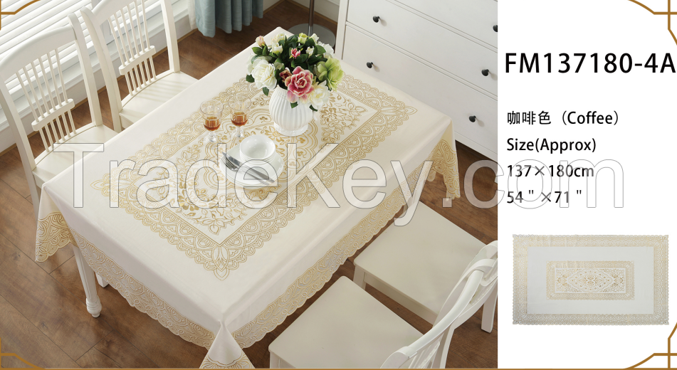100% Vinyl Dust-proof Wrinkle Resistant Table Cover For Kitchen Dining 