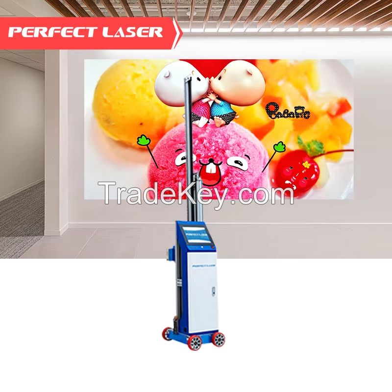 Perfect Laser-High Quality CMYKW 5 Colors Portable By Wheels Vertical Wall Printer