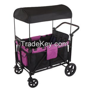 Twins baby stroller 4-seat wagon stroller for toddlers kids camping cart