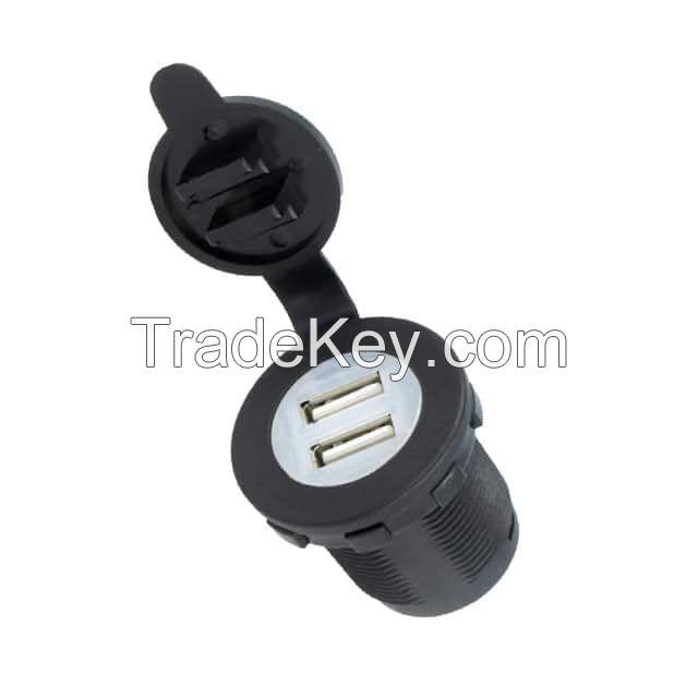 Dual USB Socket, 5V 2.4A - Screw