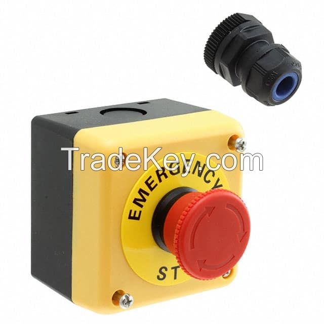E-STOP & BOX DPST-NC 10A PUSH