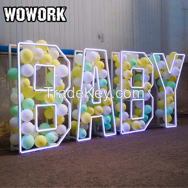 Wowork Collapsible Marquee Letter Light Balloon Letter For Wedding Party Decoration