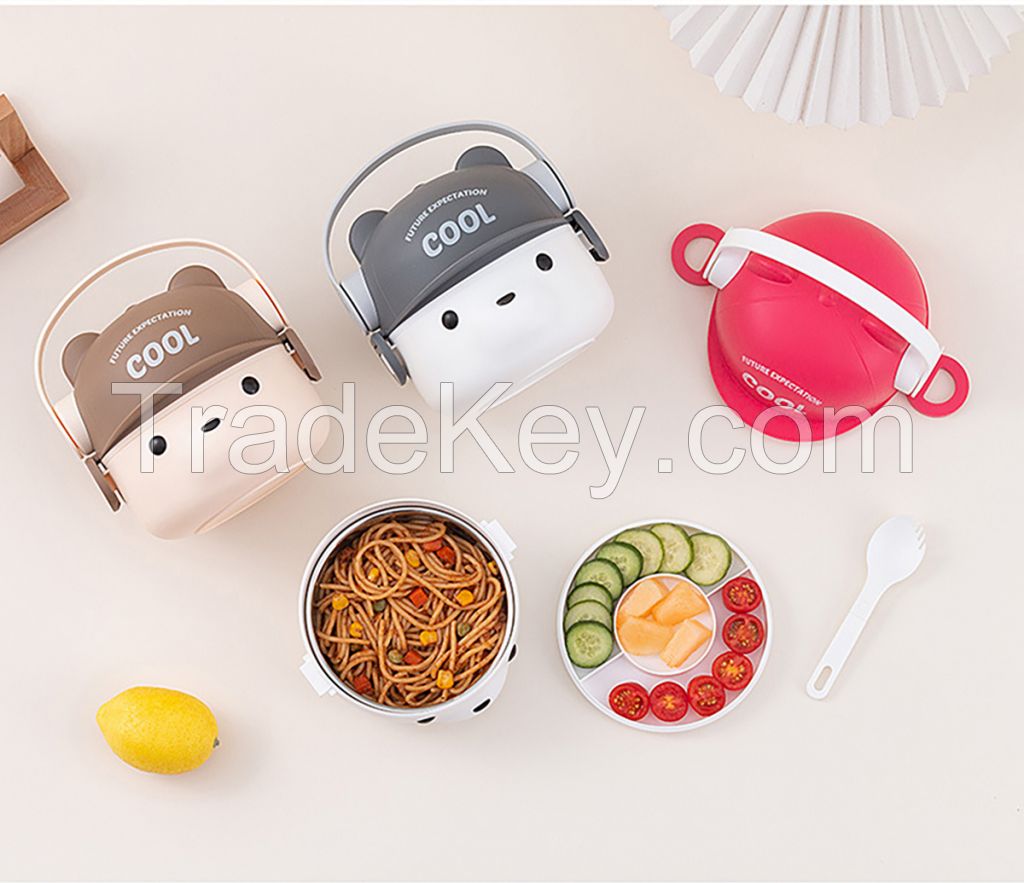 KJH Direct factory Wholesales Cute bear design portable lunch box for promotion