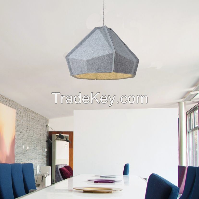 Acoustic Felt Pendant Light Fabric Sound Absorbing Suspending Felt Lamp for Office Open space Kitchen Island and Restaurant Decoration