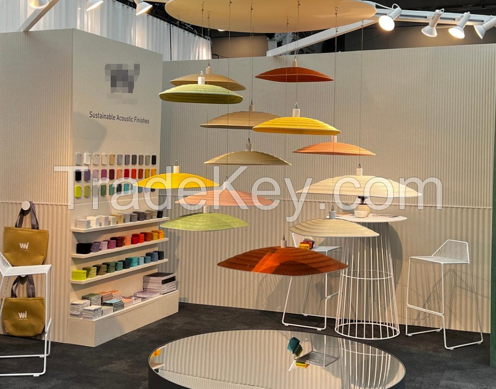 Acoustic Felt Pendant Light Sound Absorbing Fabric Suspending Lamp for Open space, office, kitchen island and Restaurant Decoration