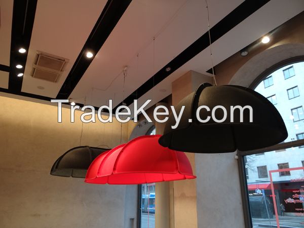 Acoustic Felt Pendant Light Sound Absorbing Fabric Suspending Lamp for Open space, office, kitchen island and Restaurant Decoration