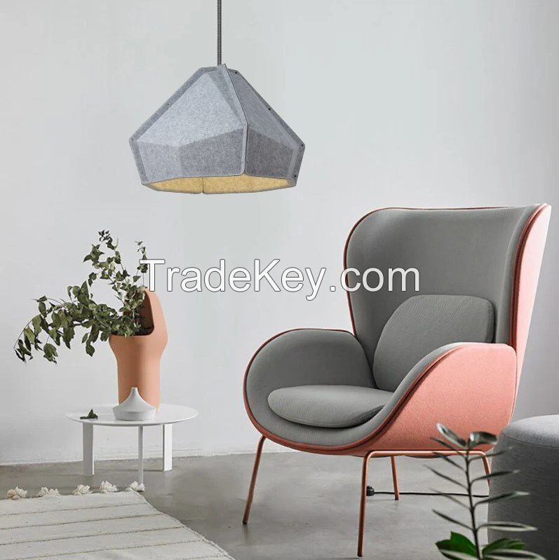 Acoustic Felt Pendant Light Fabric Sound Absorbing Suspending Felt Lamp for Office Open space Kitchen Island and Restaurant Decoration