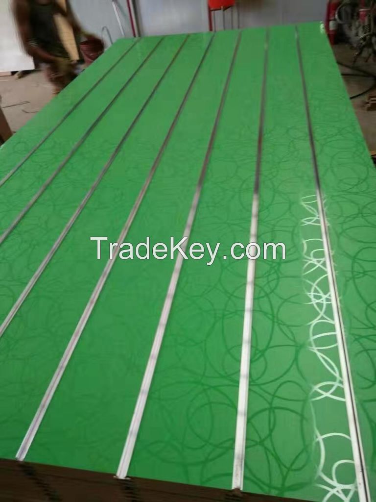 18mm 4*8FT T-Slot/Periodically Grooved Slat Wall Panel/Slatwall/Slot Board Laminate High Density Melamined MDF Panel Slotwall Board Slot MDF Used for Display