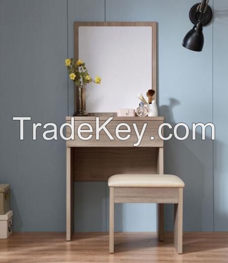 Modern Bedroom Dressing Table with Mirror Makeup Vanity Set Pink Dresser Table