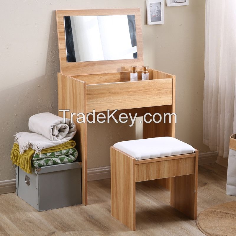 Modern Bedroom Dressing Table with Mirror Makeup Vanity Set Pink Dresser Table