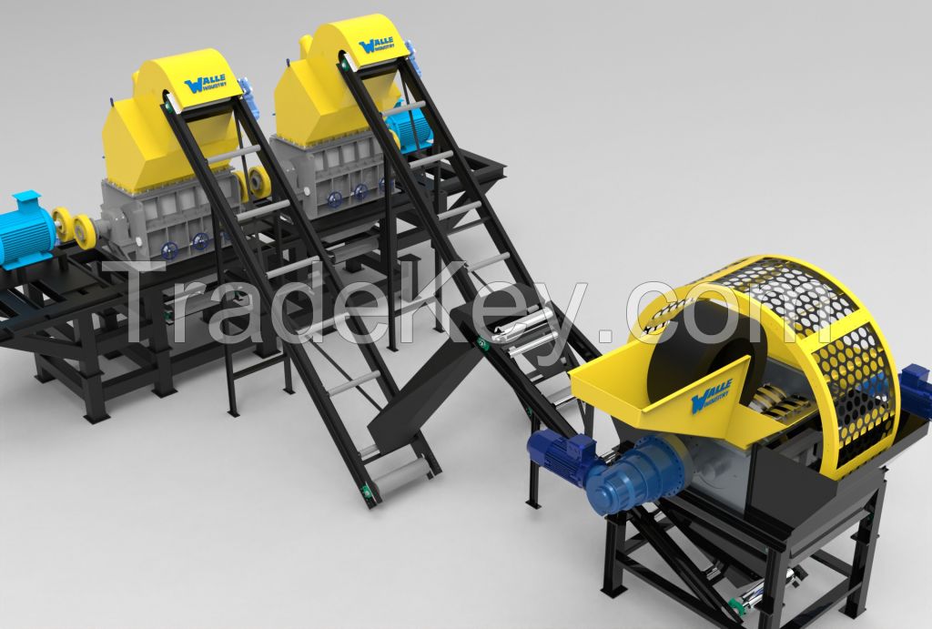 Tyre shredder Tire waste recycling machine waste tire recycling equipment