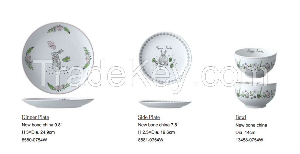 easter dinnerware set/fish shaped plate/square tray/rectangle tray/cup coaster/plate