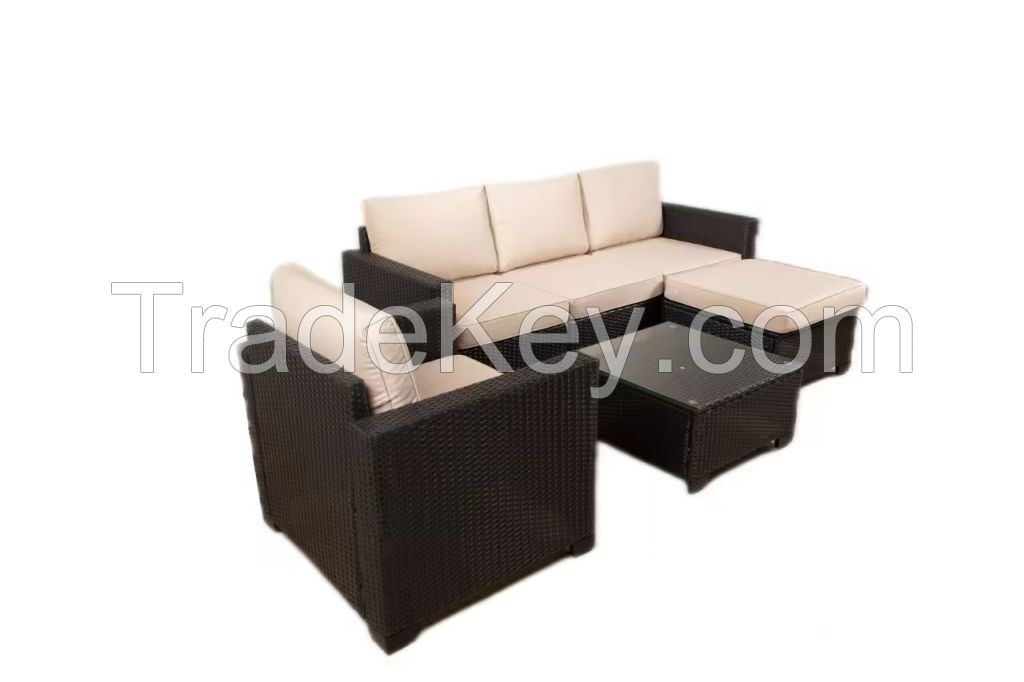 stock PE rattan sofa set, can be delivered right away, wicker garden sofa set, patio sofa set