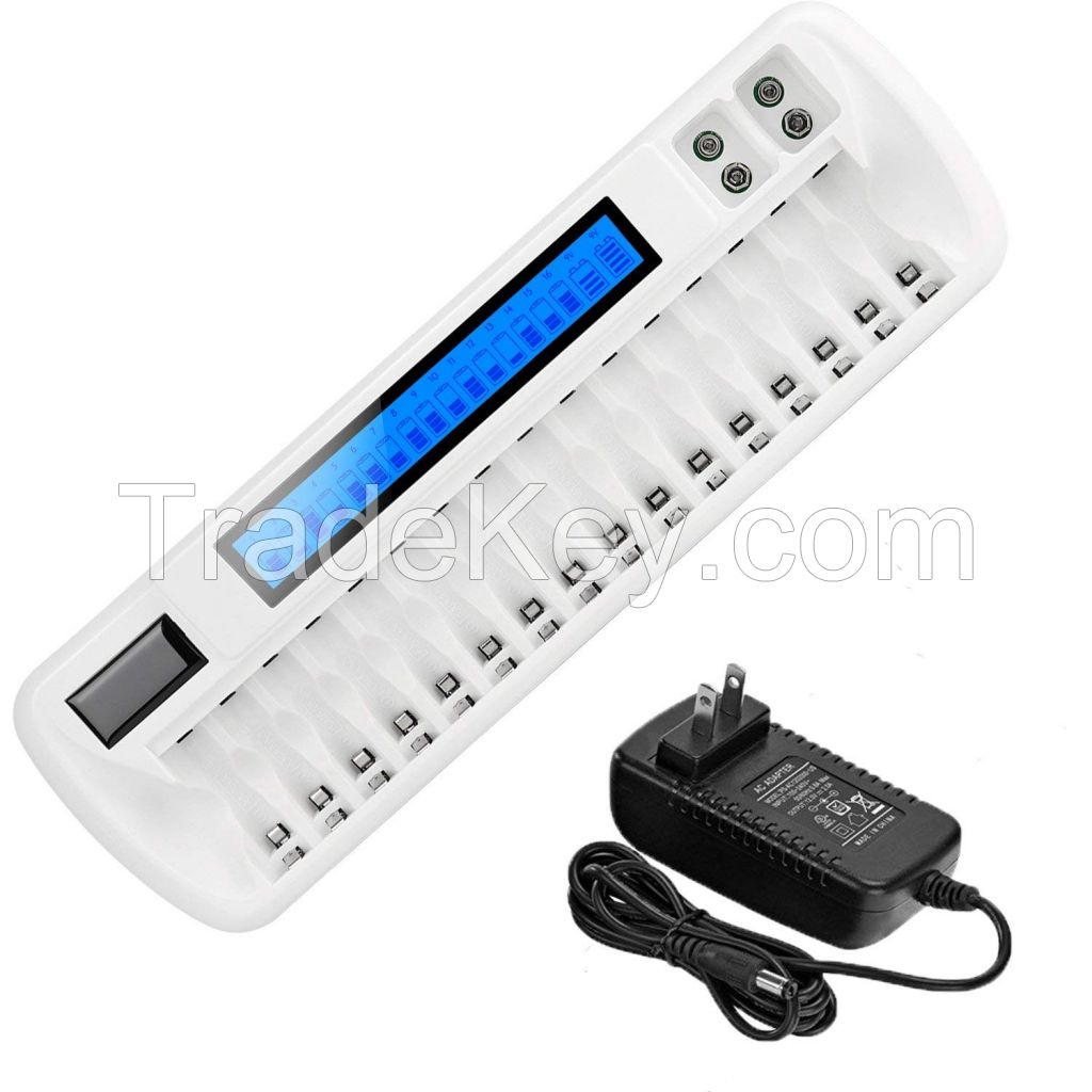 Battery Charger 16 Slots LCD display Intelligent Charger For 1.2V AA AAA NI-MH NI-CD Rechargeable Batteries