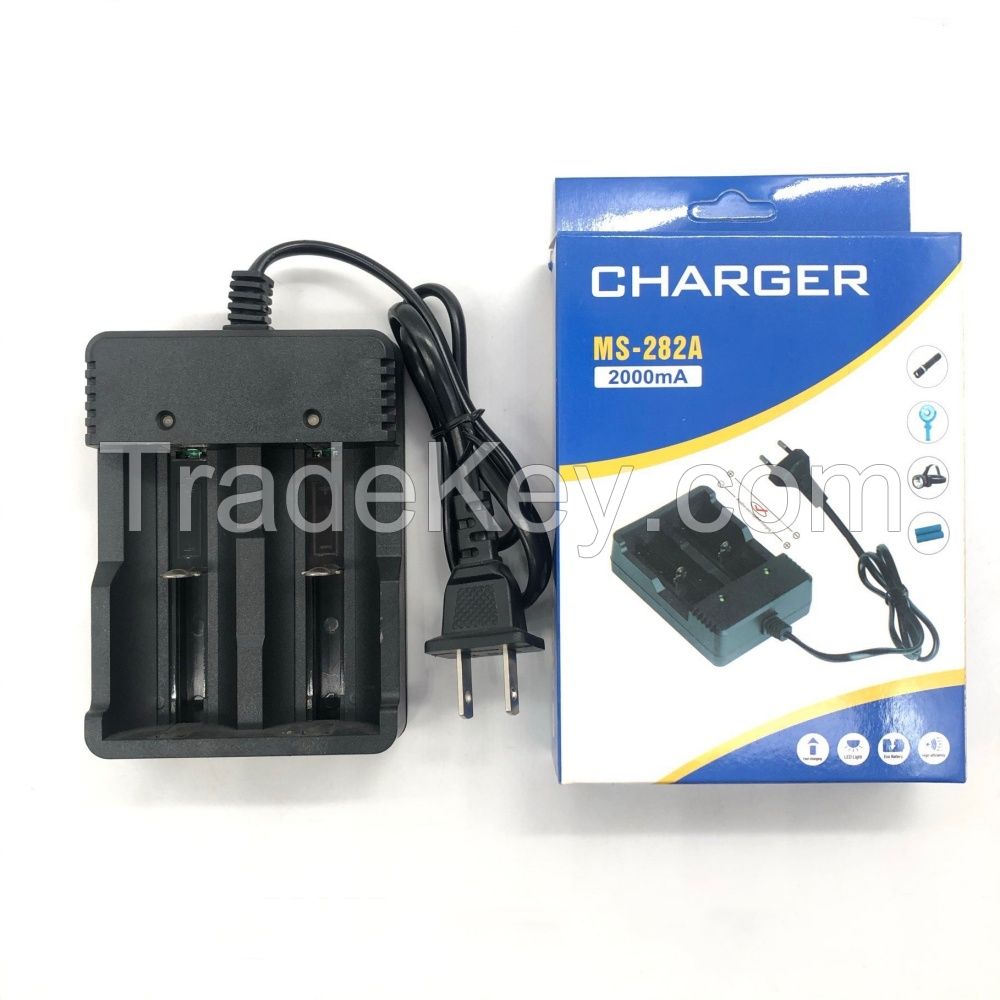 Cheap Price 2 Slots Fast Li-ion Battery Charger for Rechargeable 3.7v 18650 26650 21700 14500 16340 Batteries