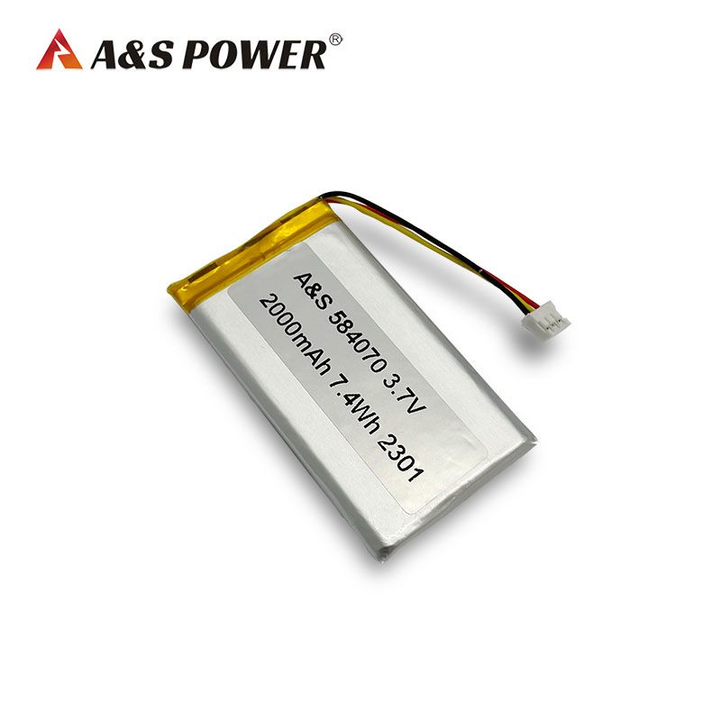 3.7v 2000mAh Li-Polymer Rechargeable Battery AS584070