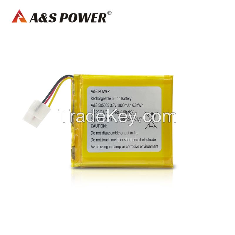 LiPo Battery AS505055 3.8v 1800mAh Rechargeable Battery