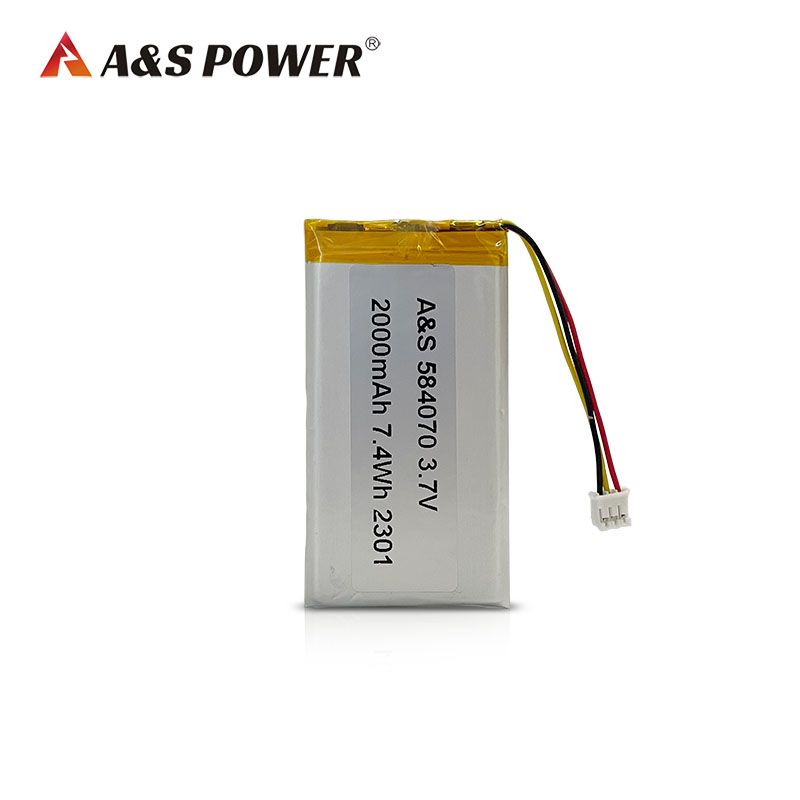 3.7v 2000mAh Li-Polymer Rechargeable Battery AS584070