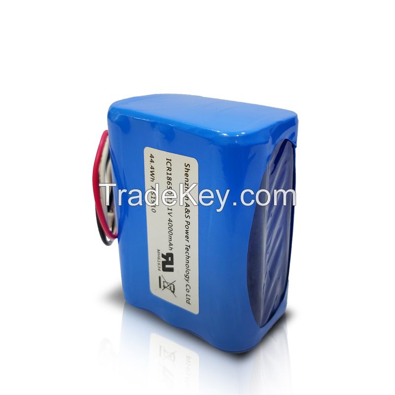 Lithium Battery Pack 11.1V 4000mAh 18650 UL UN38.3 CE