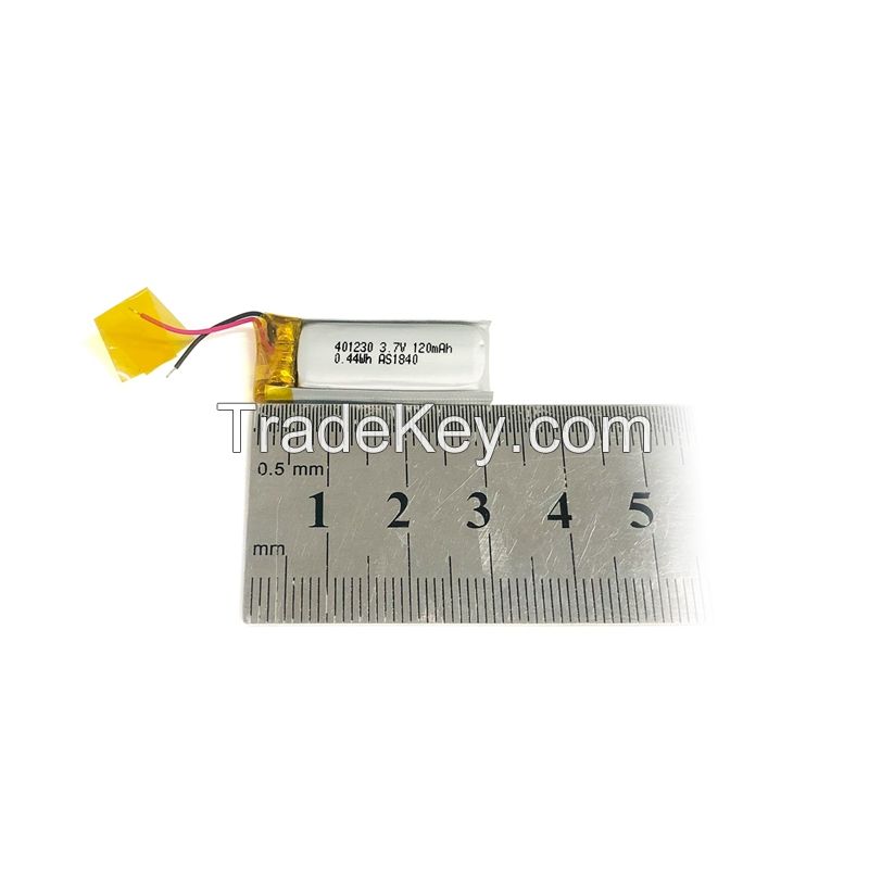 Good Performance UL/CB/CE/KC/UN38.3 Certified 401230 3.7v 120mAh Lipo batteries Rechargeable Lithium polymer battery