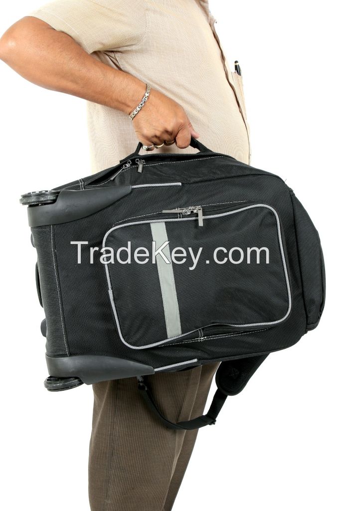 Wheeled Rolling Backpack Double Handle Rolling Backpack-Travel Trolley Bag