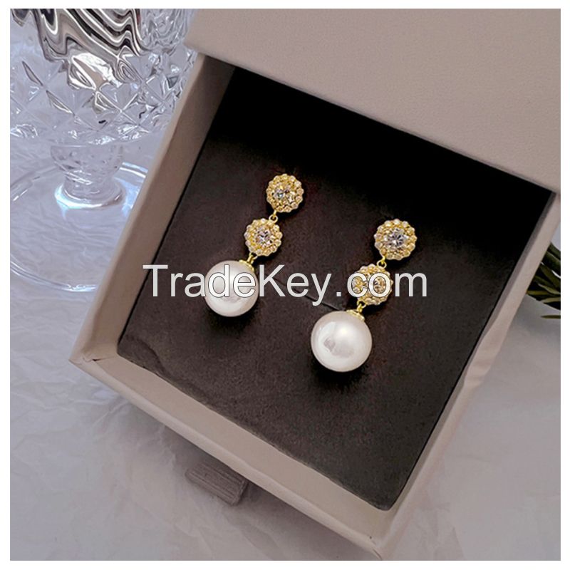 french-style vintage pearl earrings
