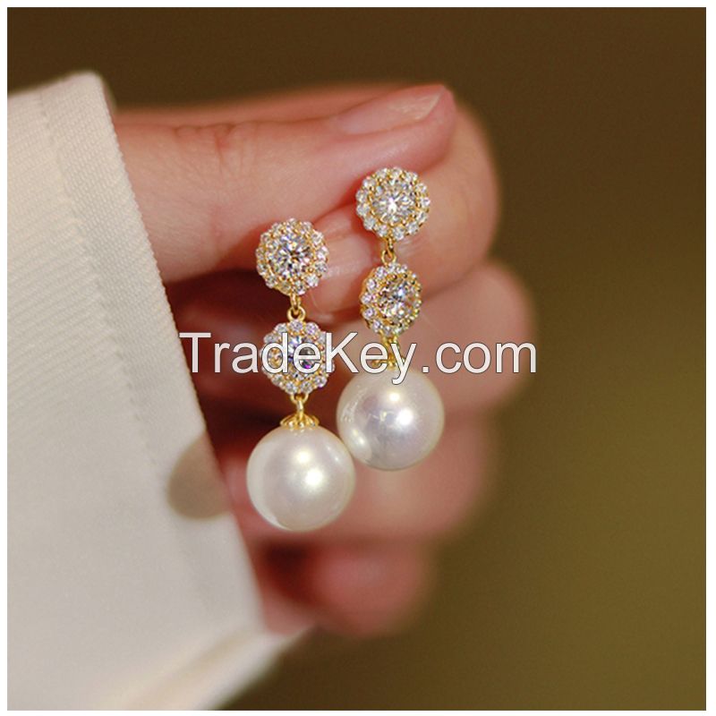french-style vintage pearl earrings