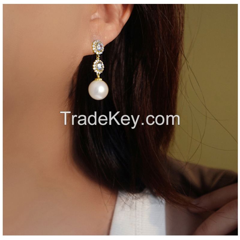 french-style vintage pearl earrings