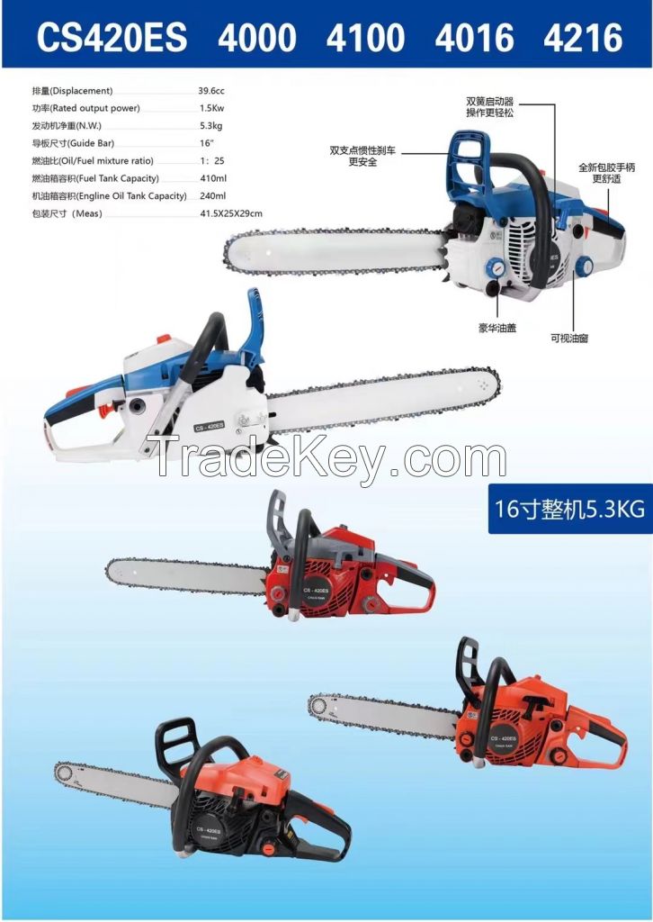 Gasoline power chainsaw 16 inch wood cutting machine producing from China