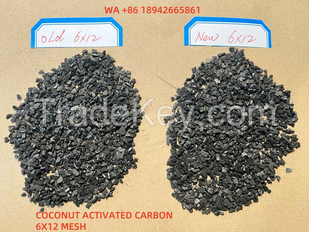 coconut-based steam activated carbon 6x12 iodine 1100