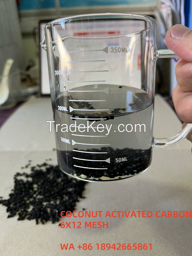 coconut-based steam activated carbon 6x12 iodine 1100