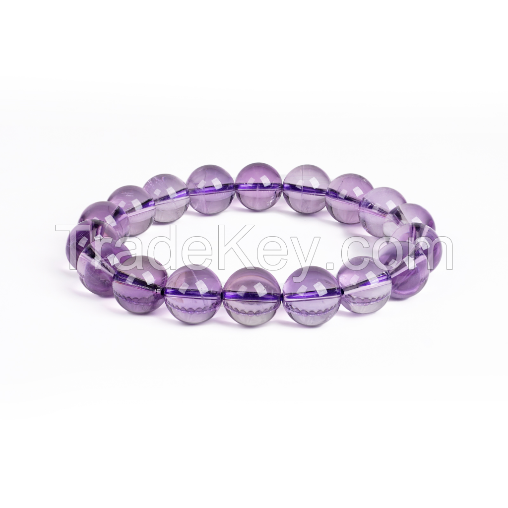 Natural Crystal Semi Precious Gemstone Round Beaded Bracelet