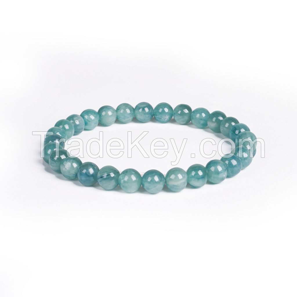 Natural Crystal Semi Precious Gemstone Round Beaded Bracelet