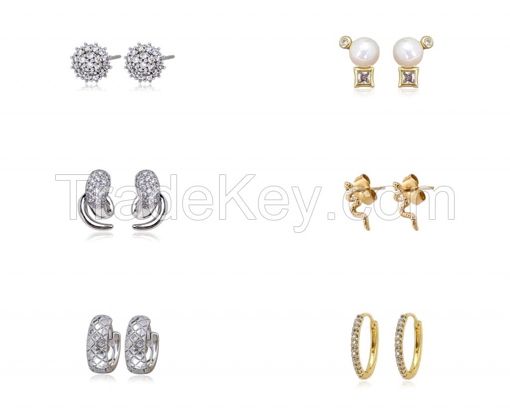 Cubic Zirconia Stud Earrings Huggies Stainless Steel Jewelry Fashion Waterproof Jewels For Women Wholesale